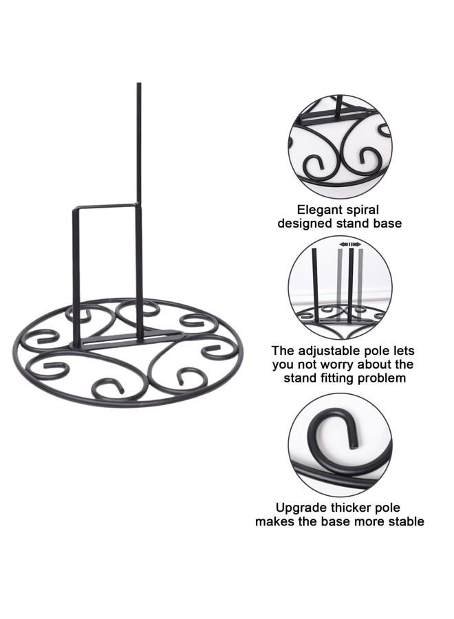 ESTTOP Flag Metal Elegant Scroll Stand Base | Sturdy 2 lbs Solid Steel | Black | Designed for Garden Flag Stands | 11 Inches Wide x 6 Inches High | Outdoor American Flags and Seasonal Holiday Decor - Image 3