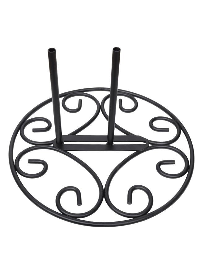 ESTTOP Flag Metal Elegant Scroll Stand Base | Sturdy 2 lbs Solid Steel | Black | Designed for Garden Flag Stands | 11 Inches Wide x 6 Inches High | Outdoor American Flags and Seasonal Holiday Decor - Image 1