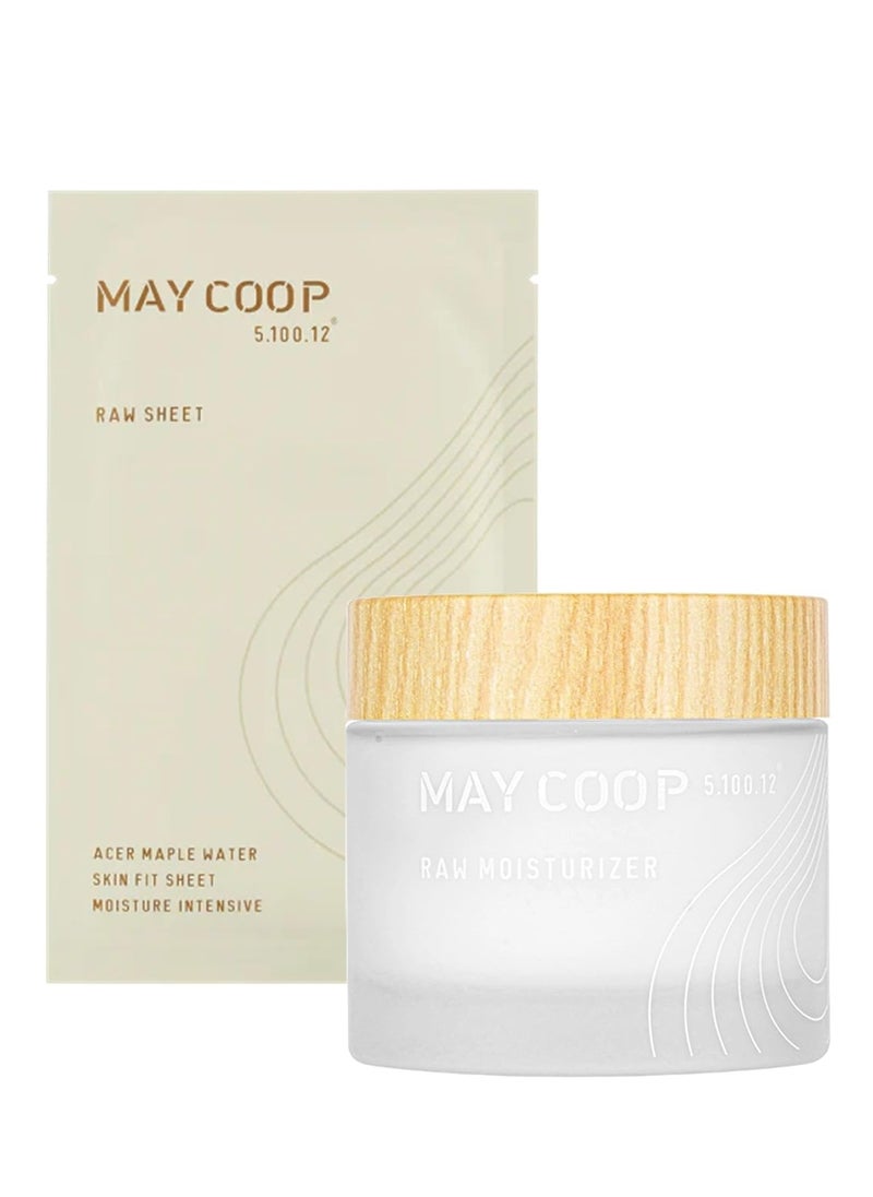 May Coop MAY COOP Raw Moisturizer Face Cream + Raw Face Facial Mask Sheet Pack (6pcs x1box) Bundle  - Image 1