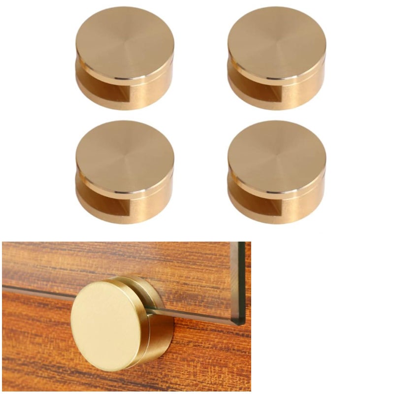 AWEN Mirror Clips 511mm Thick Glass Clamps WallMounted Mirror Hanger Gold Pure Copper Mirror Mounting Clips for Wall Bathroom Dresser4 Pcs Medium GB044G