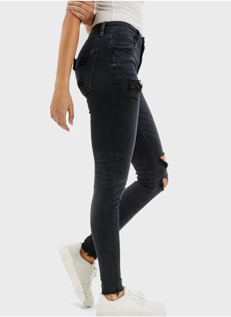 American Eagle High Waist Ripped Jeans