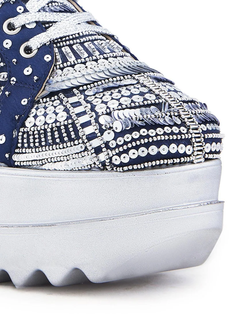 Anaar Anaar Triple Seven WEDGE SNEAKERS, Womens Festive, Special Occasion and Partywear Premium Shoes