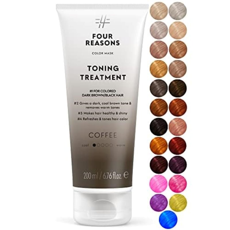 Four Reasons Color Mask  Coffee  27 Colors Toning Treatment Color Depositing Conditioner Tone  Enhance ColorTreated Hair  Semi Permanent Hair Dye Vegan and CrueltyFree 676 fl oz