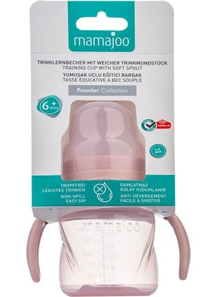 Mamajoo Spillproof Educational Cup with Handle Powder Pink 160 ml & Anti-Colic Spout  - Image 3
