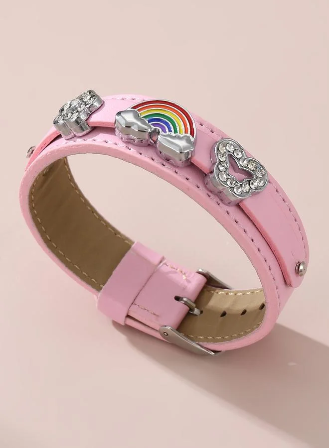 Take Two Girls Rhinestone Charm Bracelet