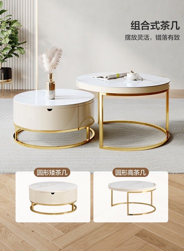 Magic ROUND MARBLE TOP COFFEE TABLE SET OF TWO - Image 3