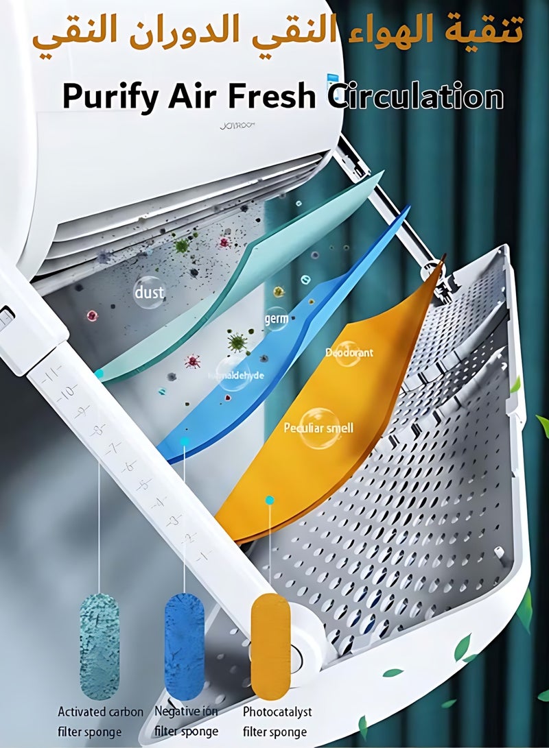 دوركو حاجز المكيف موزع مكيف موزع هواء مكيف سبليت، مصد هواء مكيف، موجه هواء مكيف سبليت قابل للتعديل للمنزل (74-106 سم غطاء مكيف) - Image 3