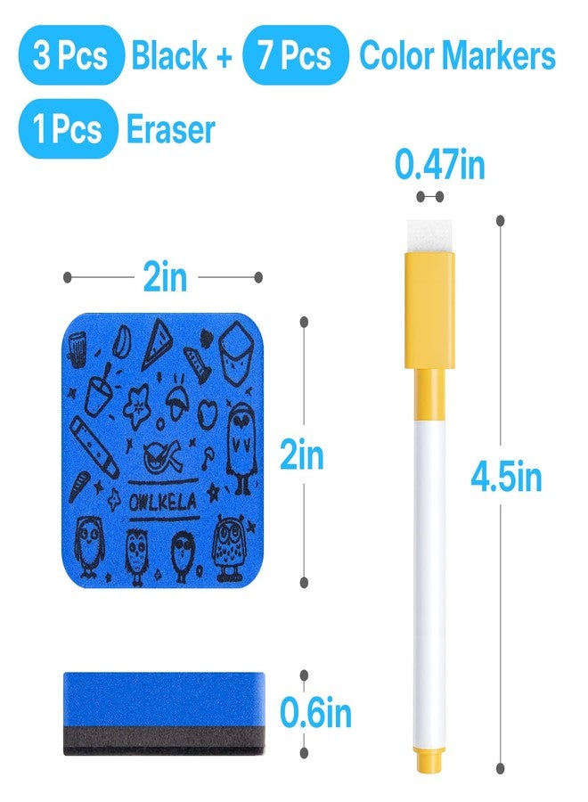 OWLKELA 10 Pcs Magnetic Dry Erase Markers with Eraser, Fine Tip Whiteboard Markers, Low Odor Dry Erase Set, 8 Color White Board Markers for Office, Home, Classroom - Image 2
