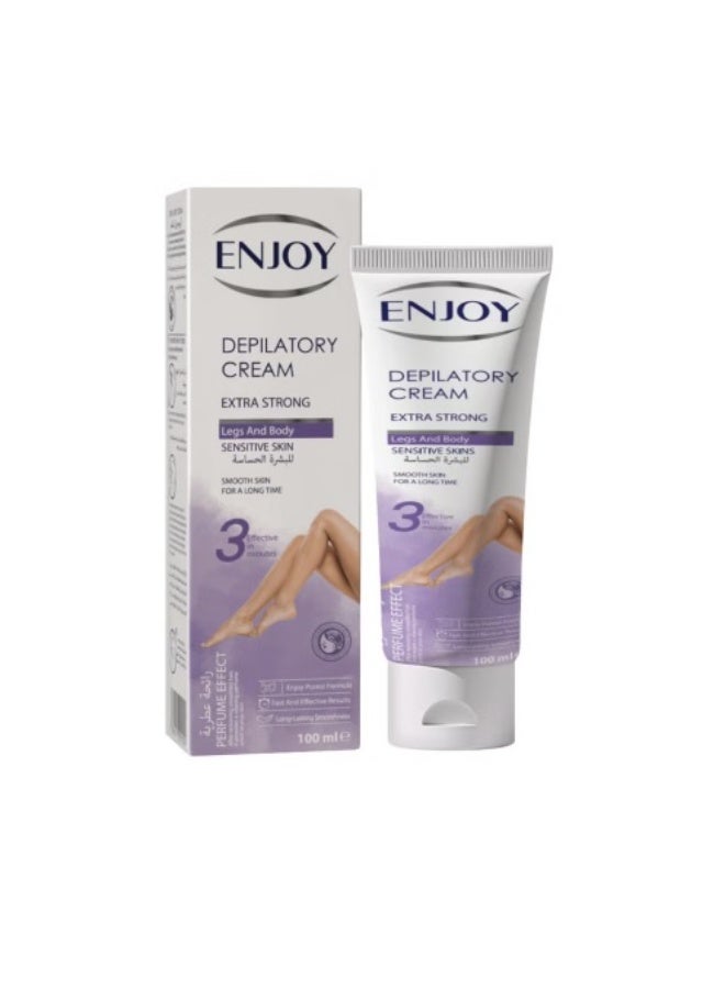Enjoy Extra Strong Depilatory Cream For Sensitive Skin 100ml - Image 1