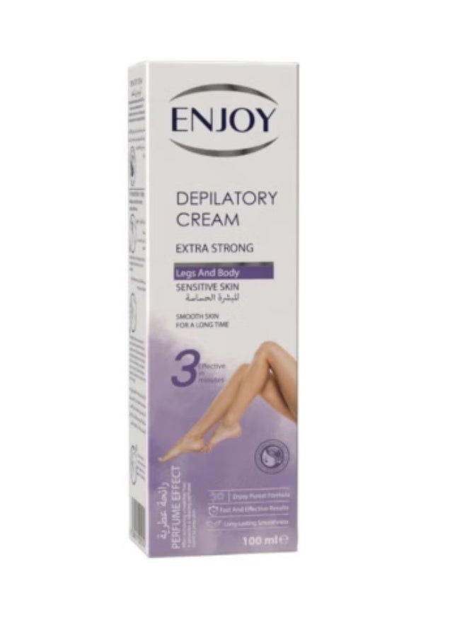 Enjoy Extra Strong Depilatory Cream For Sensitive Skin 100ml - Image 2
