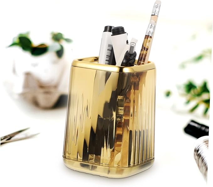 WOONEKY Makeup Brush Holder Desktop Organizer Stylish Storage Container for Makeup Pens Pencils Versatile Makeup Organiser for Vanity Office Bathroom Modern Design