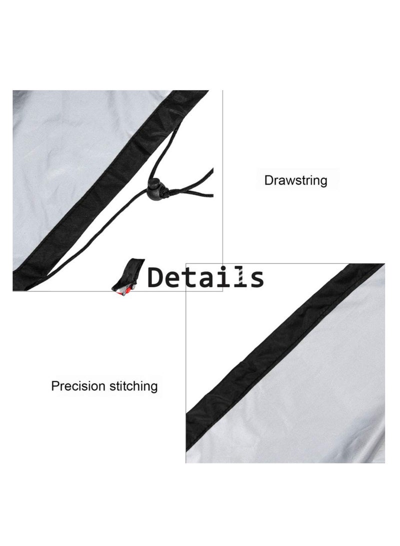 SYOSI Lawn Mower Cover, Premium Waterproof Push Mower Cover, UV Protection Snow Rain Wind Dust Water Birds,Universal Size with Drawstring,Storage Bag and Buckle (Black) (74* 39*25in) - Image 5