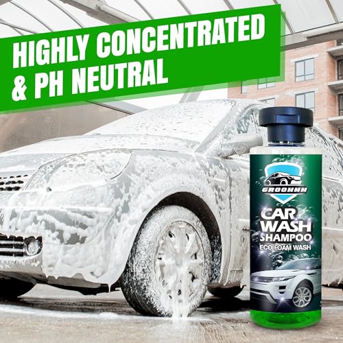 Groommm Car Shampoo Foam Wash (250ML) - Highly Concentrated | Snow Foam Car Shampoo For Bucket & Canon Wash | PH Neutral Bike Shampoo | Car Wash Liquid For Thick Suds | Removes Dirt & Grime - Image 2