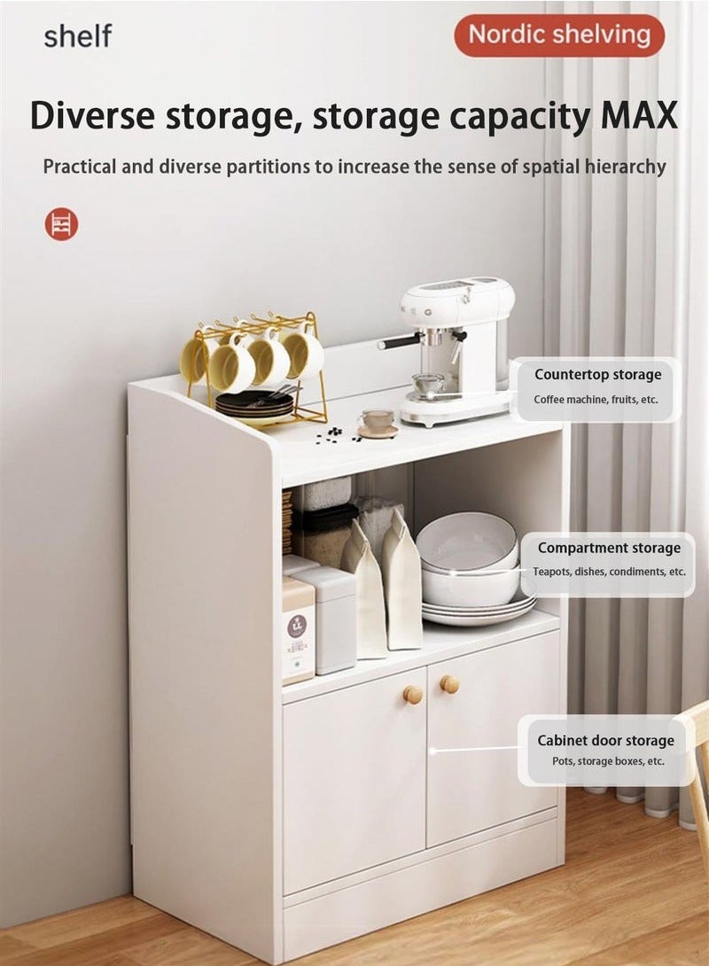 يوڠام خزانة قهوة بسعة كبيرة قابلة للتثبيت على الحائط طاولة قهوة بتصميم حديث وبسيط مناسبة لزاوية القهوة في المنزل وتناسب غرفة المعيشة أو المكتب أو المطبخ كخزانة تخزين - Image 3