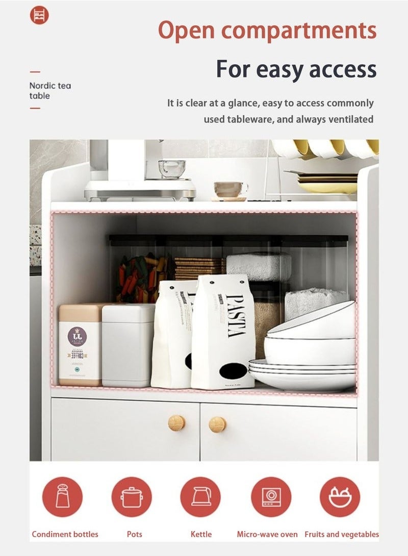 يوڠام خزانة قهوة بسعة كبيرة قابلة للتثبيت على الحائط طاولة قهوة بتصميم حديث وبسيط مناسبة لزاوية القهوة في المنزل وتناسب غرفة المعيشة أو المكتب أو المطبخ كخزانة تخزين - Image 4