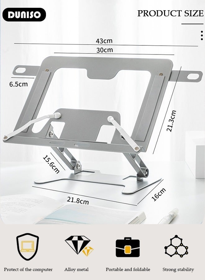 DUNISO Carbon Steel Book Stand Holder, Foldable Large Book Stands Reading Book Holder With Mutiple Adjustable Height and Page Clips, Foldable Metal Book Holder For Textbook, Music Books, Laptop - Image 4