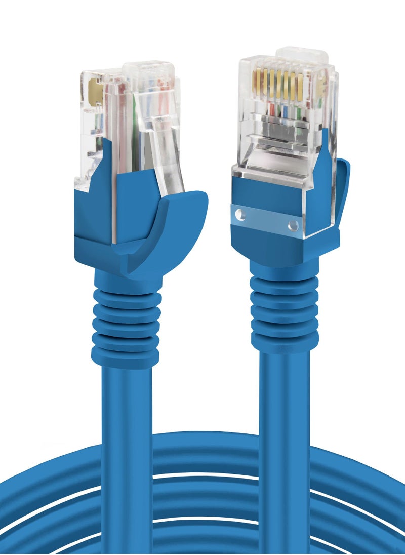 S-TEK كابل توصيل إيثرنت RJ45 Cat6 عالي السرعة متوافق مع PS4 PS3 Raspberry Pi 4 التلفزيون الذكي الكمبيوتر مودم راوتر أزرق  - Image 1