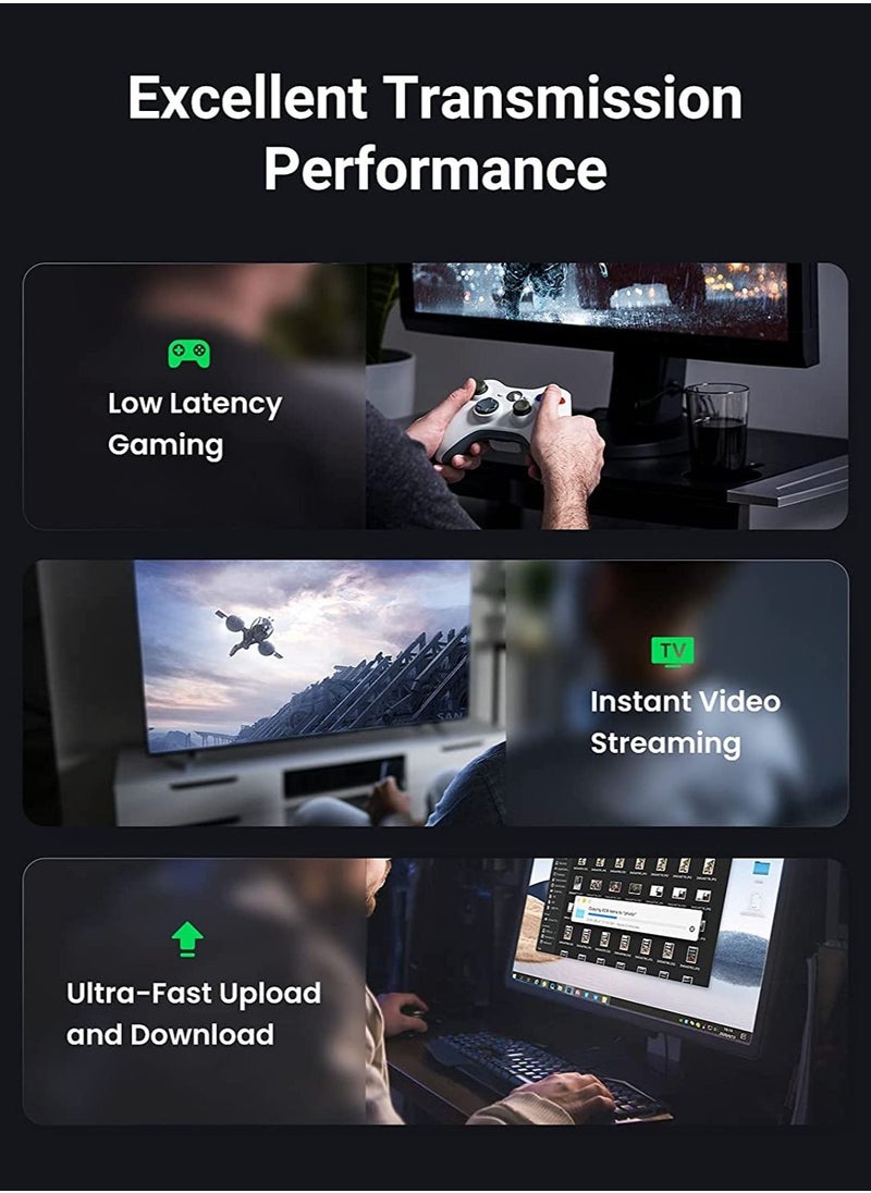 S-TEK كابل توصيل إيثرنت RJ45 Cat6 عالي السرعة متوافق مع PS4 PS3 Raspberry Pi 4 التلفزيون الذكي الكمبيوتر مودم راوتر أزرق  - Image 4