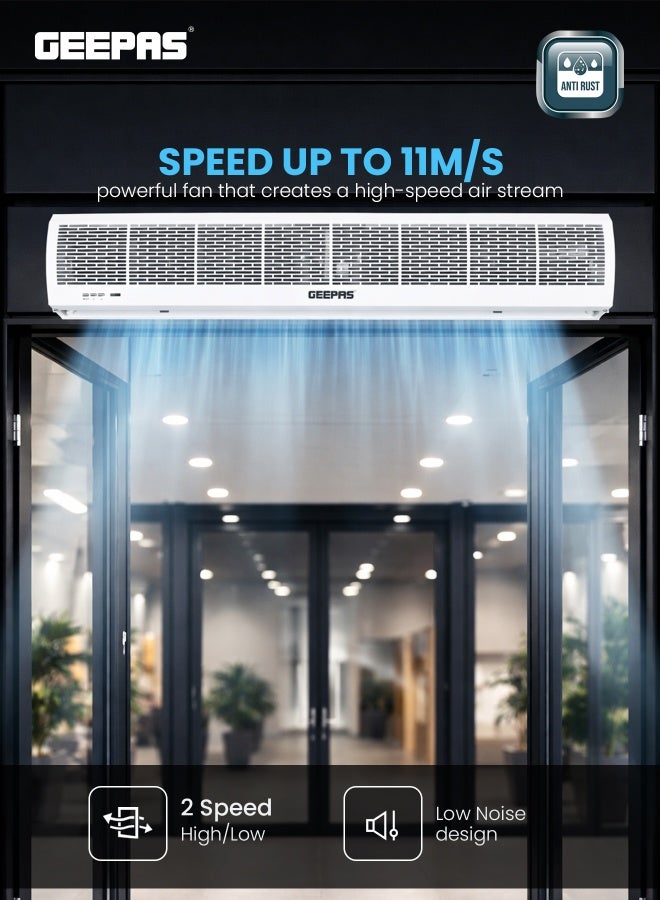 GEEPAS Commercial Indoor Air Curtain Two Speed Setting With Remote Control | Low Noise |  Spray Coating | Rust Proof | Low Maintenance 120 W GCT1213CFM White - Image 2