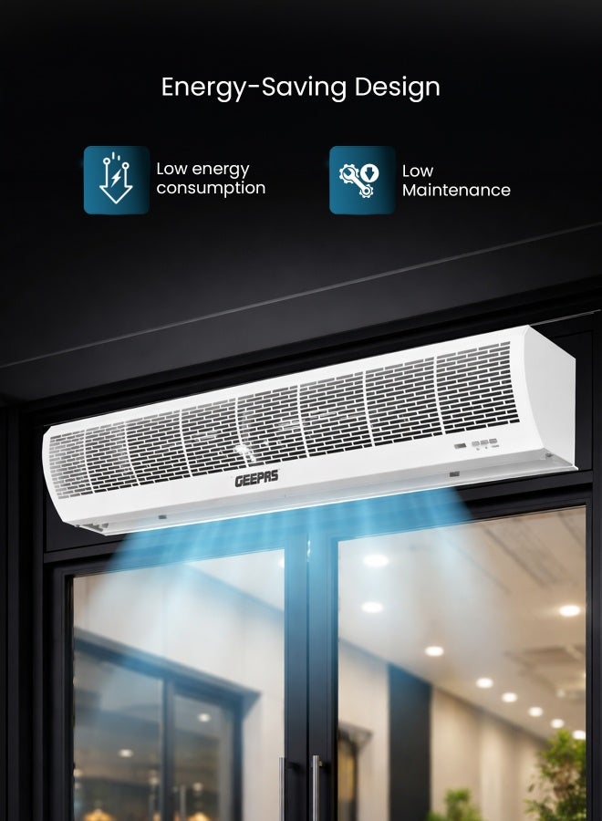 GEEPAS Commercial Indoor Air Curtain Two Speed Setting With Remote Control | Low Noise |  Spray Coating | Rust Proof | Low Maintenance 120 W GCT1213CFM White - Image 5