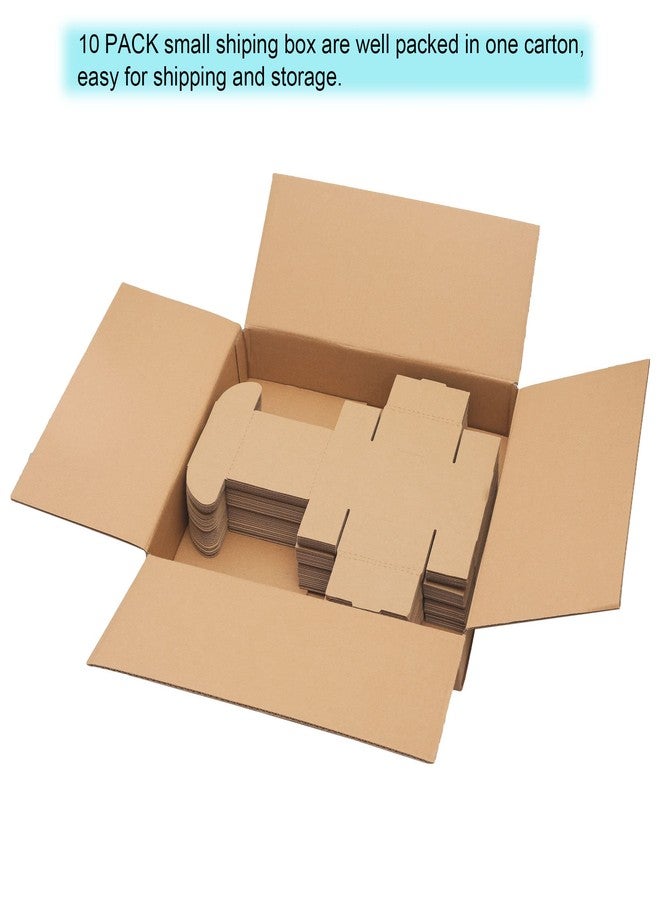 YOUNGKEE 10 Pack Small Shipping Boxes 4x4x2'' (Inner Size) Corrugated Small Cardboard Boxes for Shipping, Recyclable Packaging Boxes for Business, Mailer, Gift Packing, Crafts Packing, Jewelry Boxes, Brown - Image 5