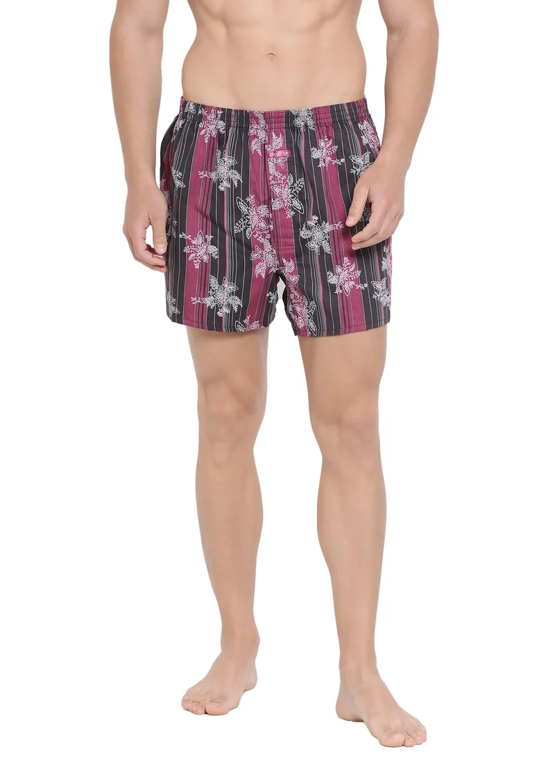 BYC MEN'S PRINTED COTTON BOXER SHORTS (PACK OF 3) - MULTICOLOR