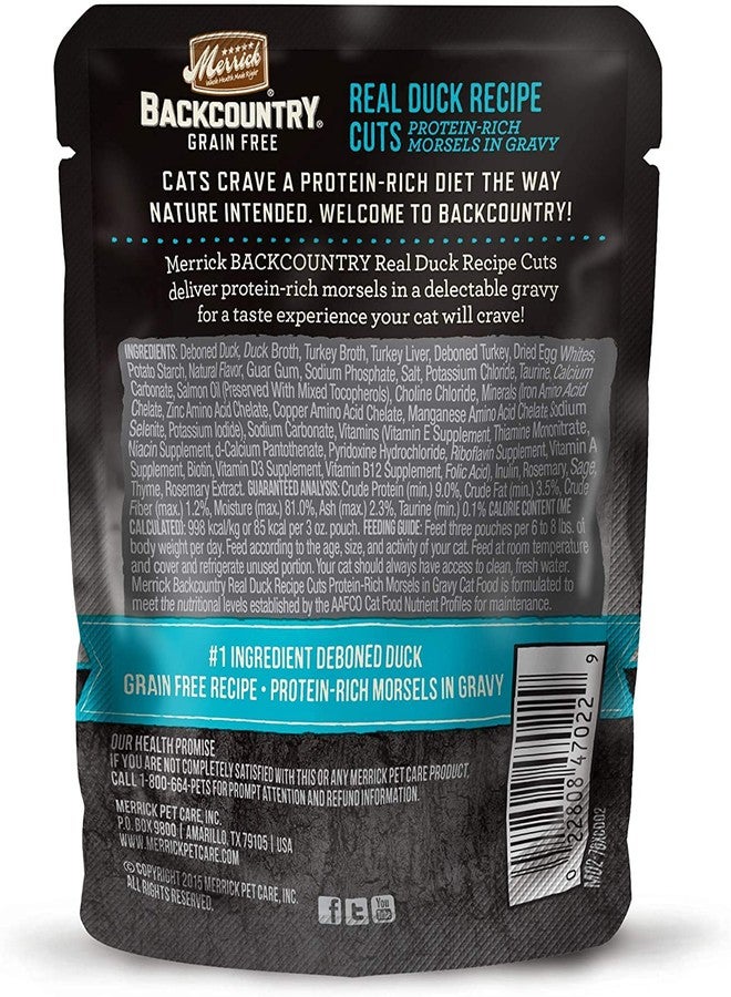 ميريك باك كنتري خالي من الحبوب، لحم حقيقي، طعام رطب للقطط، قطع من وصفة البط الحقيقي، قطع غنية بالبروتين في مرق، للقطط البالغة، 3 أونصة لكل عبوة (عبوة من 6) - Image 2