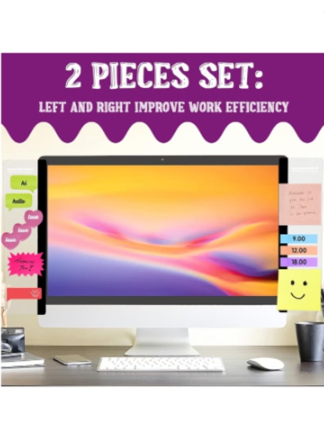Office Desk Accessories 2pcs Computer Monitor Memo Board Computer Message Board Office Supplies for Women Men Computer Sticky Note Holder Home Office Accessories Office Desktop Message Office Decor - Image 5