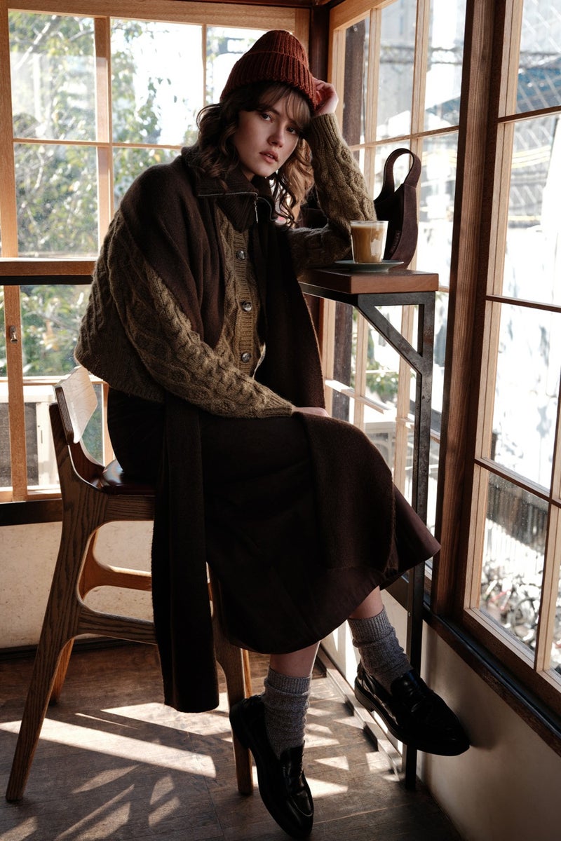 Manuka Hair Braided Cardigan Earth  - Image 1