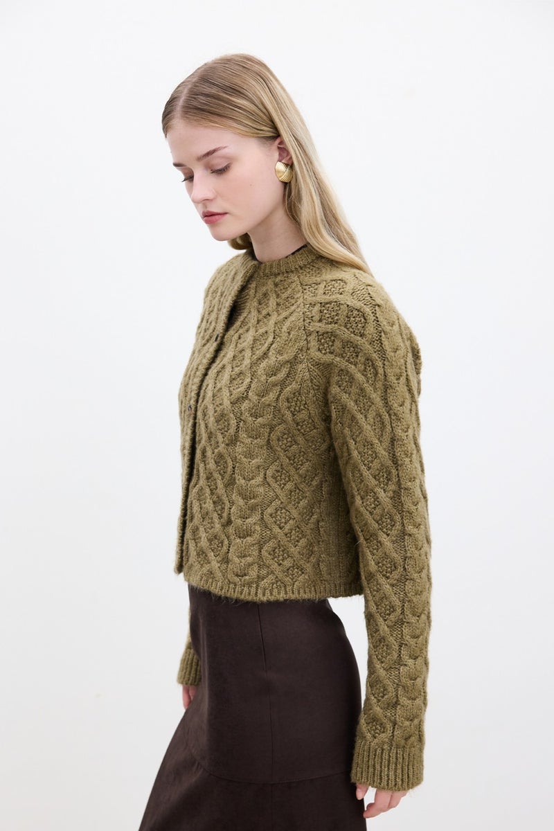Manuka Hair Braided Cardigan Earth  - Image 4