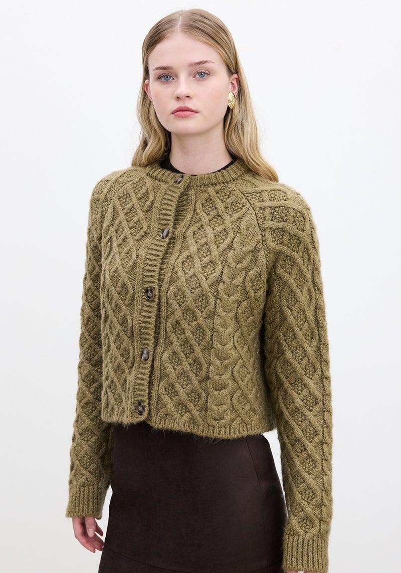 Manuka Hair Braided Cardigan Earth  - Image 2