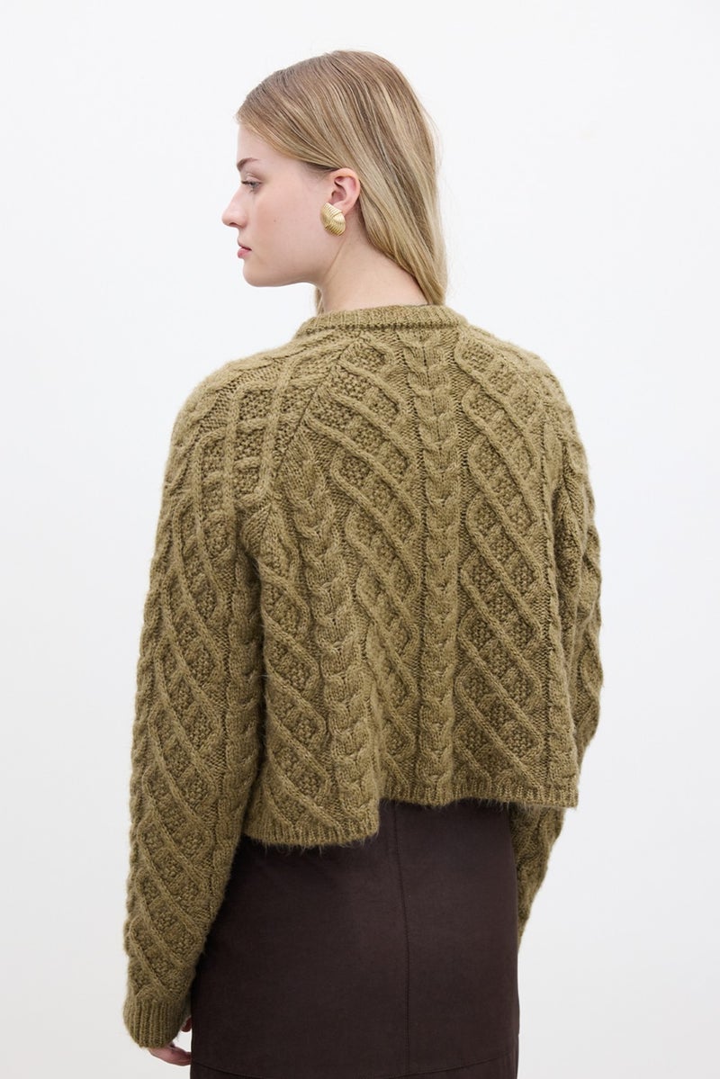 Manuka Hair Braided Cardigan Earth  - Image 5