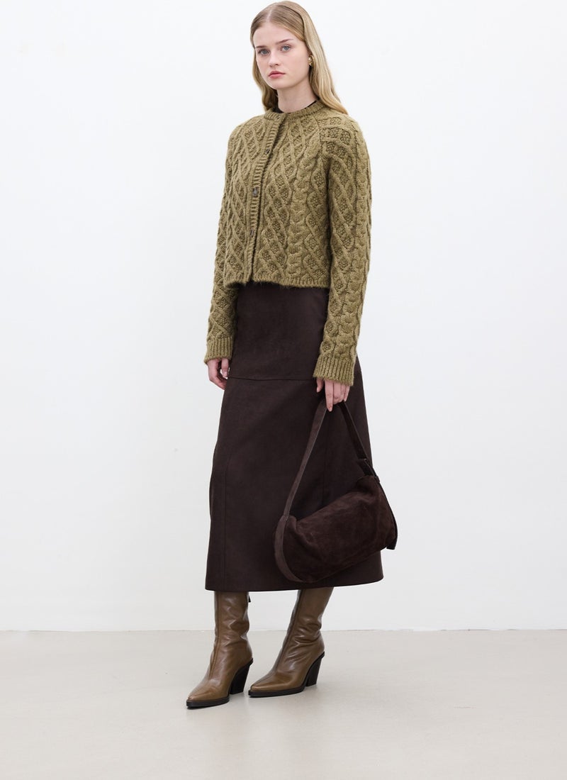 Manuka Hair Braided Cardigan Earth  - Image 3