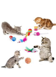 Hanayo 15Pcs Cat Toys Kitten Toys Assorted,Cat Tunnel Toys Set,Sparkle Ball,Cat Mouse Toy,Cat Crinkle Balls,Cat Springs,Furry Cat Toys Balls Soft Pom Pom Balls  - Image 3