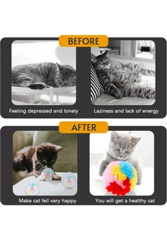 Hanayo 15Pcs Cat Toys Kitten Toys Assorted,Cat Tunnel Toys Set,Sparkle Ball,Cat Mouse Toy,Cat Crinkle Balls,Cat Springs,Furry Cat Toys Balls Soft Pom Pom Balls  - Image 4