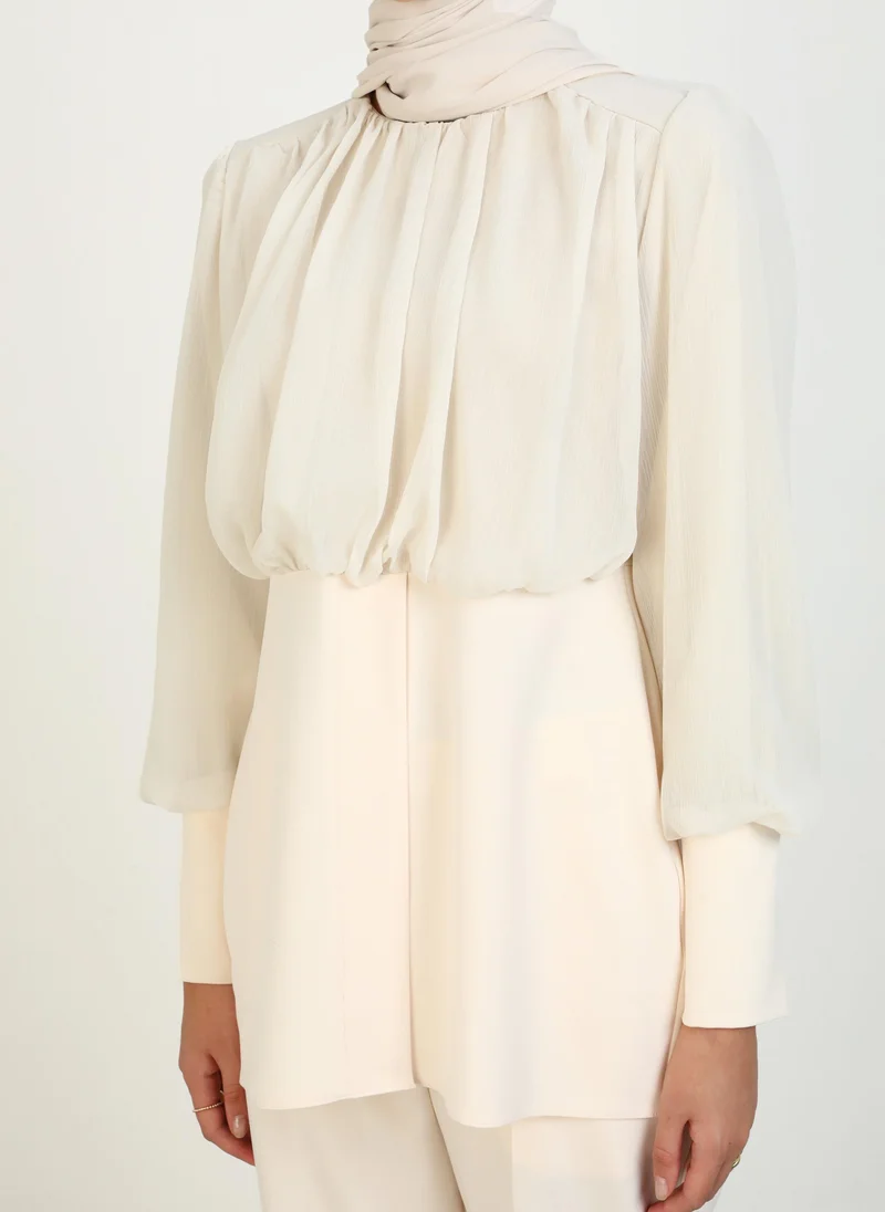 Refka by modanisa Cream - Evening Suit - Refka