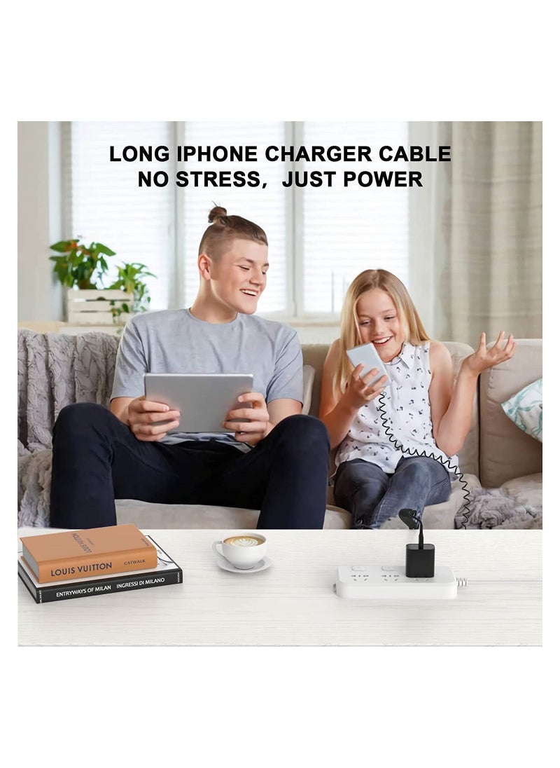 Y&D - 3 in 1 Coiled Lightning Cable for Car Coil iPhone Charger Cable, USB Fast Compatible with Type-C Micro 14 13 12 11 XS XR X 8 7 Support iOS Android Tablets PC - Image 1