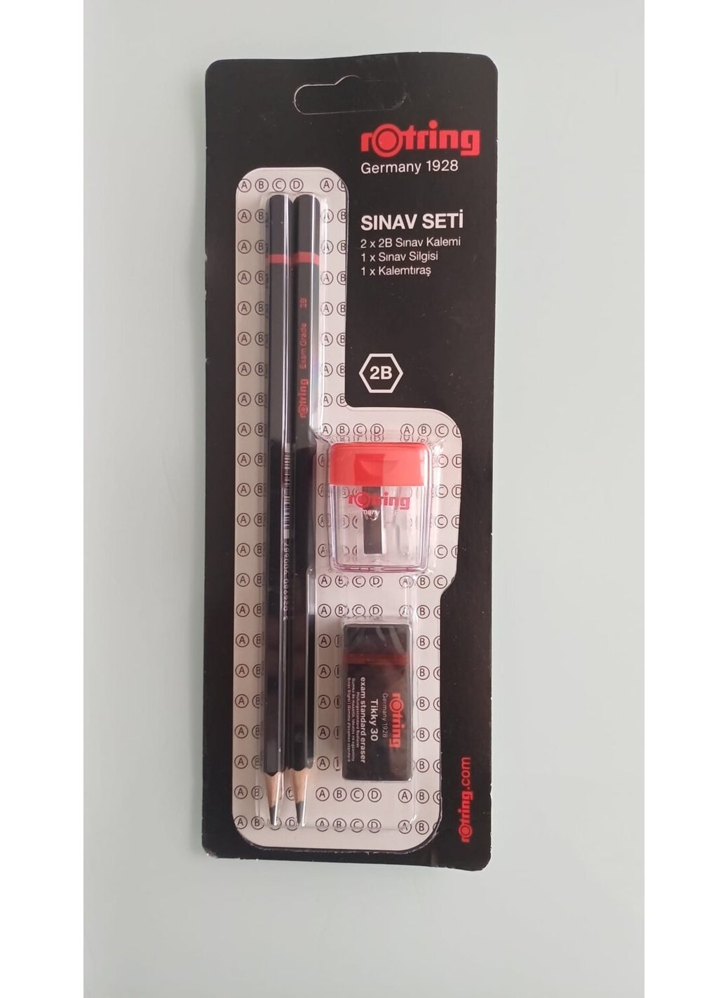 Rotring - 2-pack 2B Exam Pencil Eraser Sharpener Exam Set - Image 1
