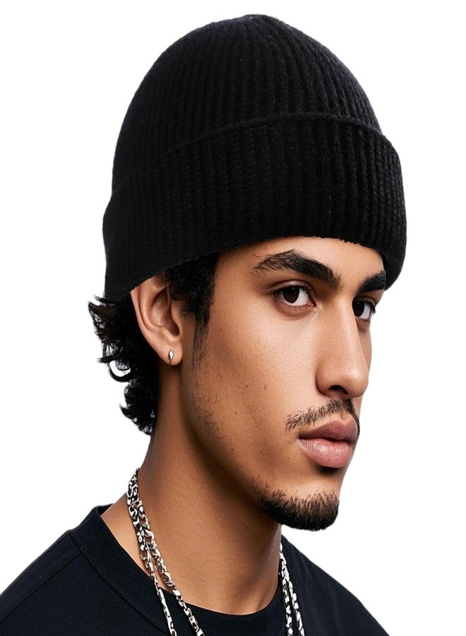 هيموسويس قبعات صوفية قصيرة رفيعة للرجال من هيموسويس، قبعات صوفية سوداء للرجال والنساء - Image 1