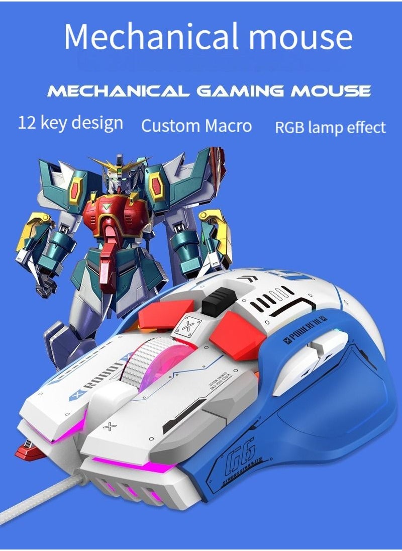 M MIAOYAN - M MIAOYAN G6 mechanical mouse macro programming work mouse RGB colorful luminous desktop laptop gaming mouse - Image 1