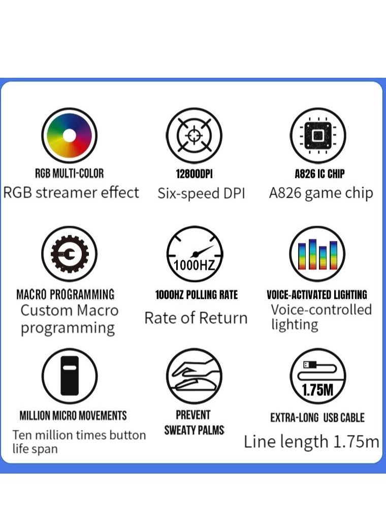M MIAOYAN - M MIAOYAN G6 mechanical mouse macro programming work mouse RGB colorful luminous desktop laptop gaming mouse - Image 1