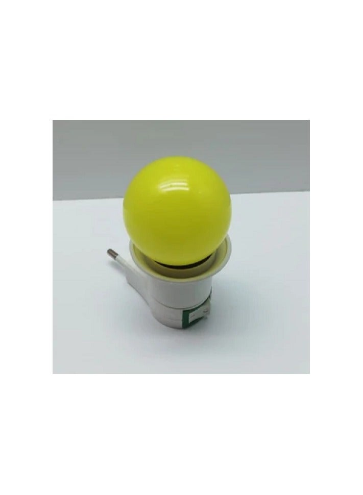 دواية قلاوظ بمفتاح تشغيل اللمبات مباشرة + لمبة اضاءة ليد 1 وات للاضاءه ليلاً وللزينة والحفلات (اصفر ) - Image 1