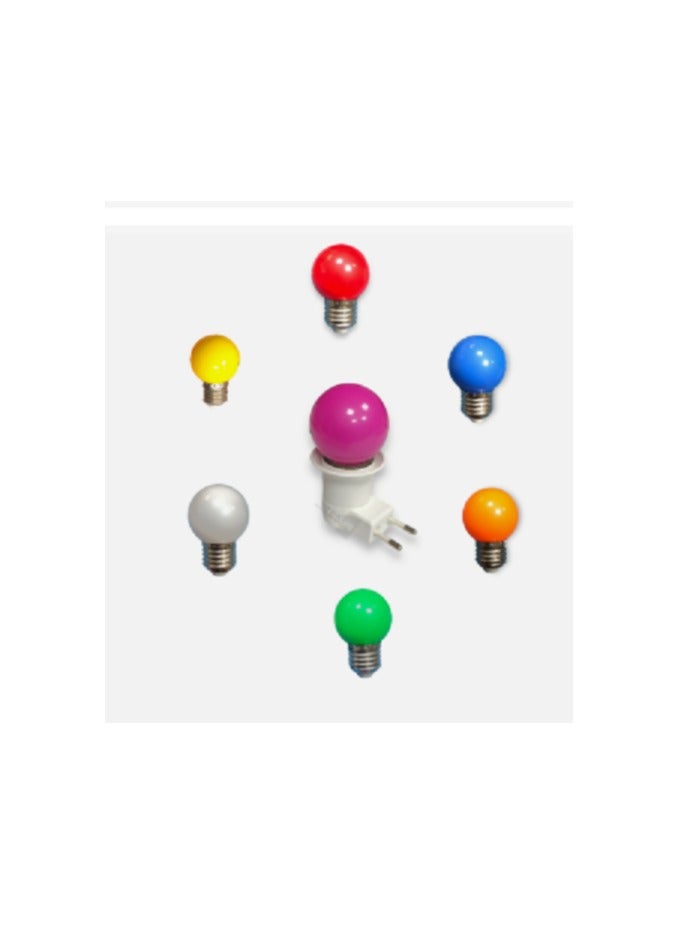 دواية قلاوظ بمفتاح تشغيل اللمبات مباشرة + لمبة اضاءة ليد 1 وات للاضاءه ليلاً وللزينة والحفلات (اصفر ) - Image 2