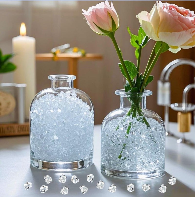 ARZASGO 1000PCS Clear Acrylic Gem Stones - 2/4 Inch Fake Diamond Ice Cubes Crystals for Vase Fillers, Table Scatter, Birthday Party Favor, Wedding Decoration, Arts Crafts - Image 3