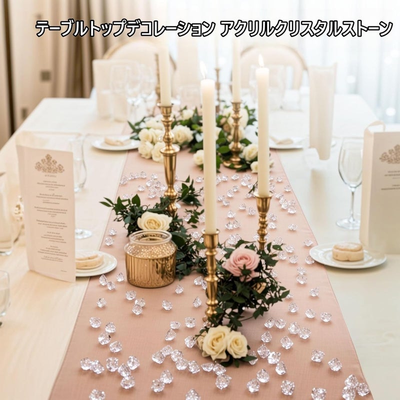 ARZASGO 1000PCS Clear Acrylic Gem Stones - 2/4 Inch Fake Diamond Ice Cubes Crystals for Vase Fillers, Table Scatter, Birthday Party Favor, Wedding Decoration, Arts Crafts - Image 4