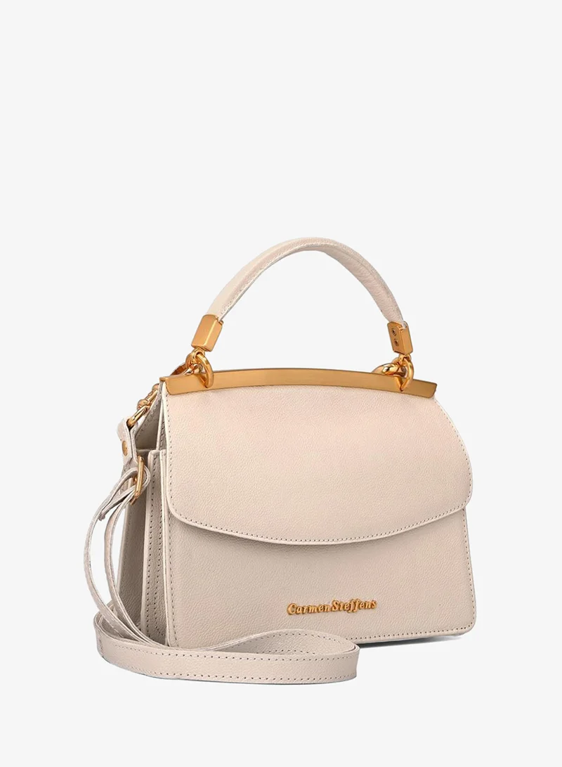 Bianco White Reversible Leather Tote
