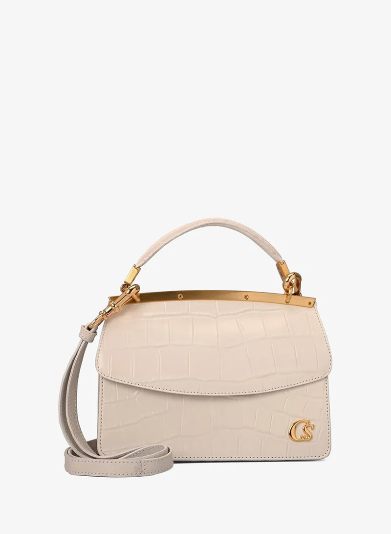 Carmen Steffens Bianco White Reversible Leather Tote