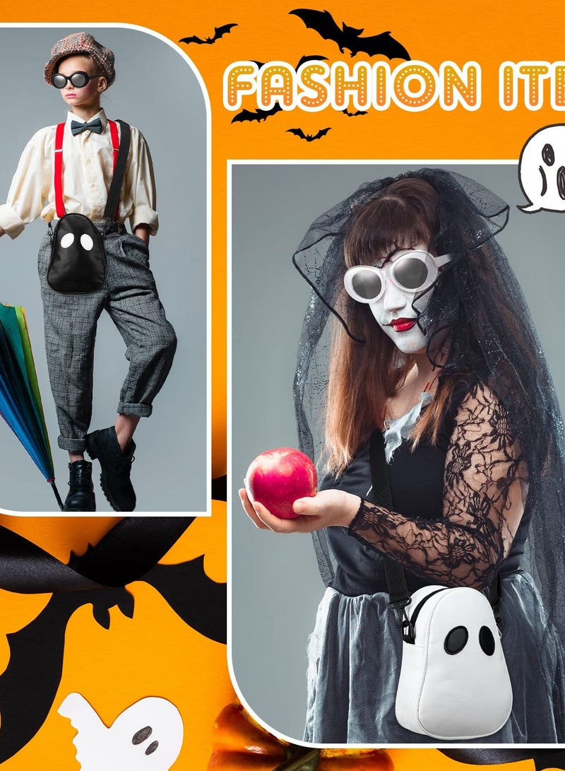 Excefore 4 Set Ghost Crossbody Bag with Eyeglasses, Cute Ghost Purse for Women and Men, Halloween Novelty Purse with Adjustable Strap, Funny Devil Shoulder Bag and Phone Bag - Image 2