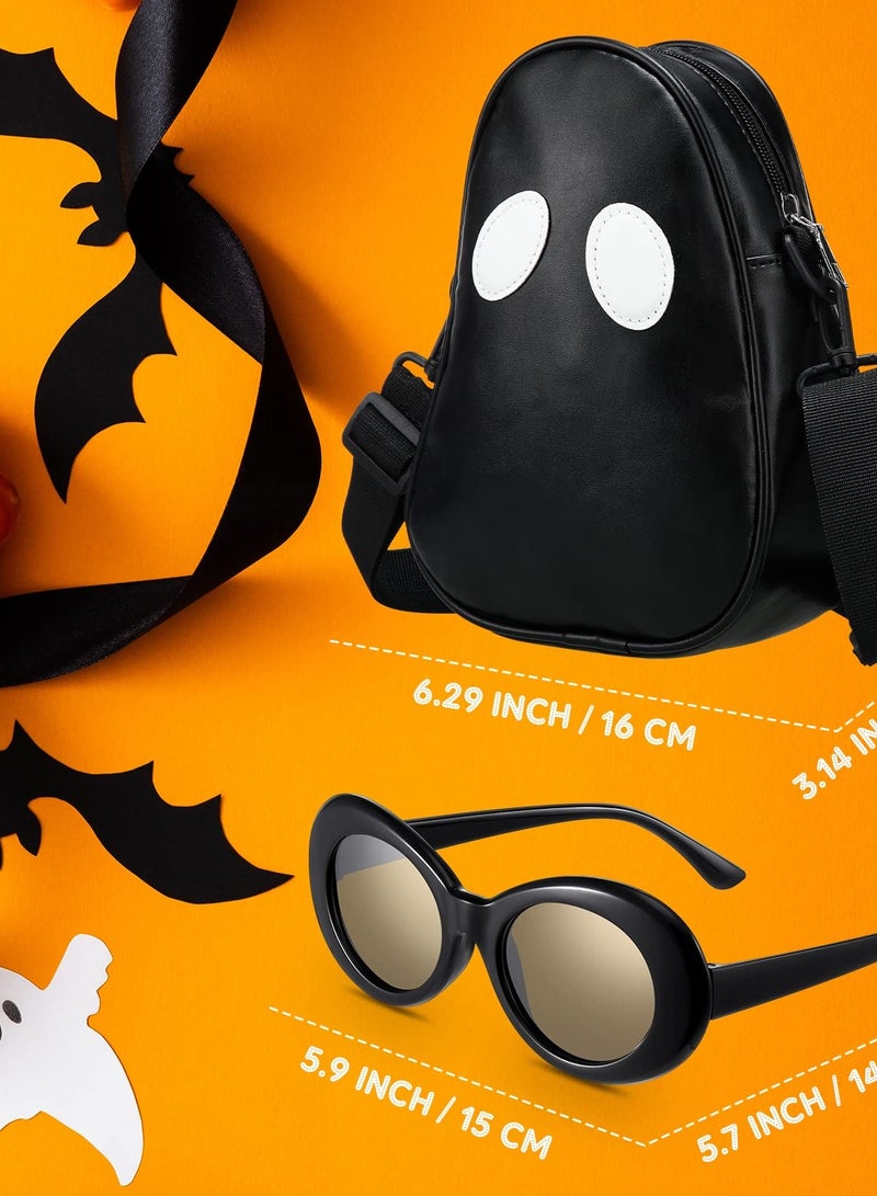 Excefore 4 Set Ghost Crossbody Bag with Eyeglasses, Cute Ghost Purse for Women and Men, Halloween Novelty Purse with Adjustable Strap, Funny Devil Shoulder Bag and Phone Bag - Image 5
