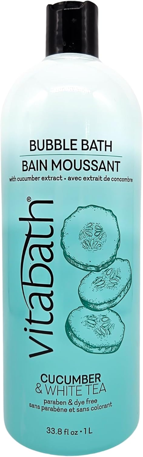 Vitabath Cucumber White Tea Bubble Bath Rich Foaming Bubbly Soak Relaxing Aromatherapy Moisturizing Nourishing Indulgent Suds for Women Men All Skin Types 338 fl oz - Image 1